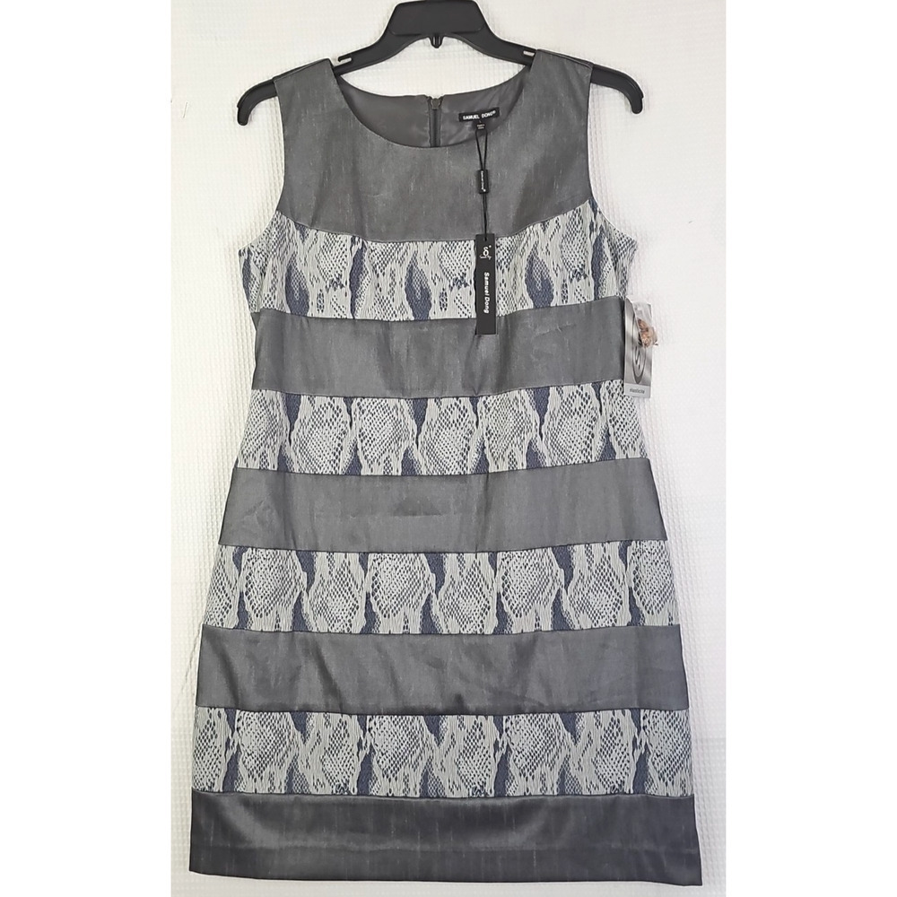 Samuel Dong ~Woman Size L~ Gray Bodycon A-Line Sleeveless Lined Dress NWT.